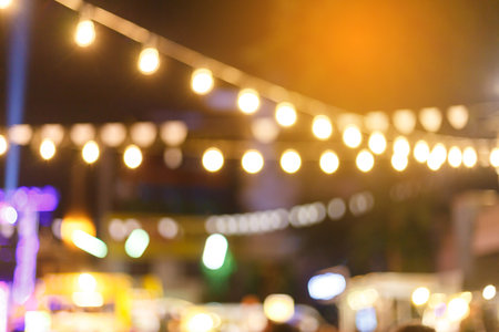 Beautiful Light Bokhe from LED bulb in Music and party festivel decoration.