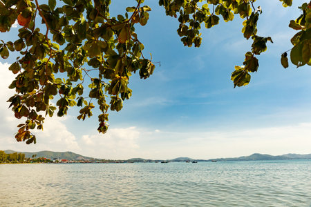 Thailand beach with blue sky when clear weather.の写真素材
