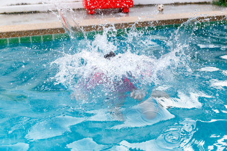 Child's drowning in swimming pool.