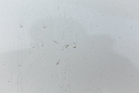 White car dirty with dust and rain drop.の写真素材