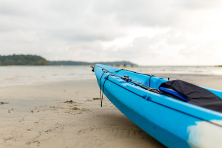 Kayak standby for tourist on the beach, one of favorite activity when come to the seaの写真素材