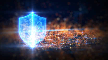 Background cyber security technology information protection Business privacy security concept.の写真素材