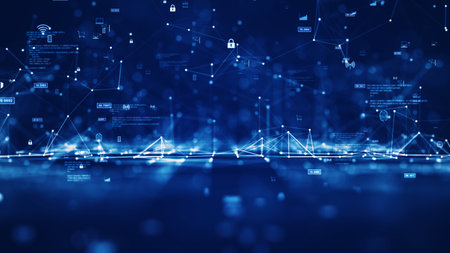 cybersecurity technology background concept internet network connection data protection....