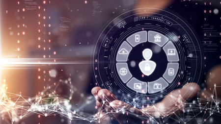 digital cyber security data protection technology concept. Access to online network website...