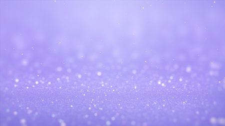 Many small white specks are scattered across a light purple, blurry background.の写真素材