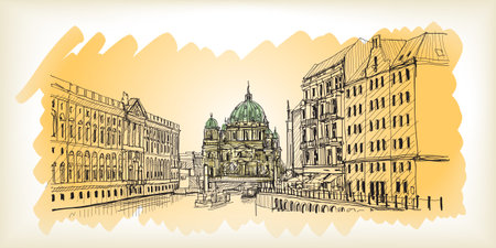 Sketch of cityscape in Berlinのイラスト素材