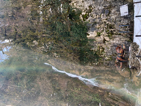 Fishing in the village of Matera, Basilicata, Italyの写真素材