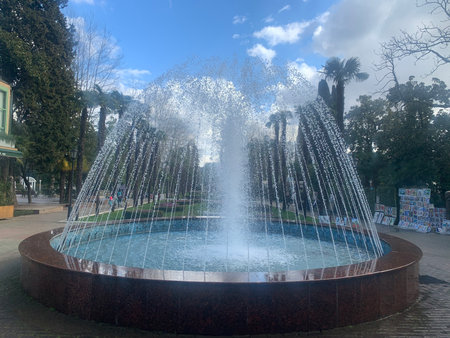 Fountain in the center of the city of Sochi, Russia.の写真素材
