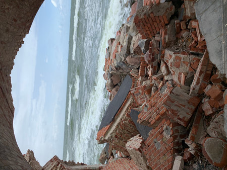 Remains of an old building on the coast of the Black Seaの写真素材