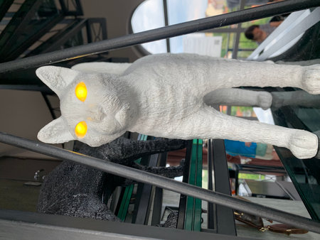 Sculpture of a cat in the form of a catの写真素材