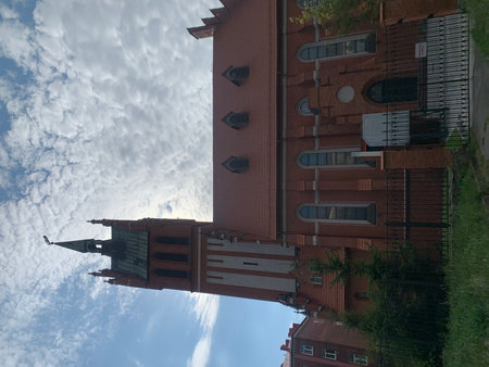 A view of a building in the city of Kaliningrad, Russiaの写真素材