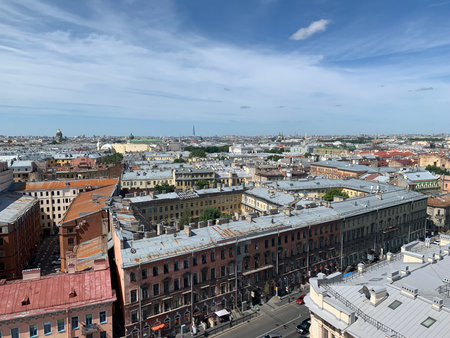 Panoramic view of the city of St. Petersburg, Russiaの写真素材
