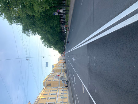 Highway in the center of the city, SPB, Russia.の写真素材