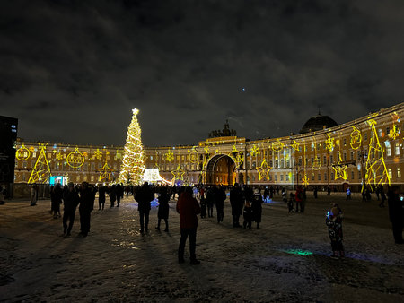 Christmas and New Year holidays in St. Petersburg.の写真素材