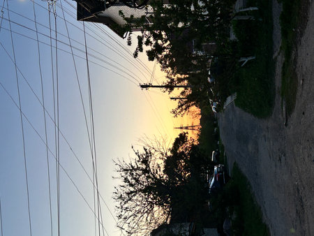 Sunset in the streets of the city of Tambov, Russia. Tambov, sunsetの写真素材
