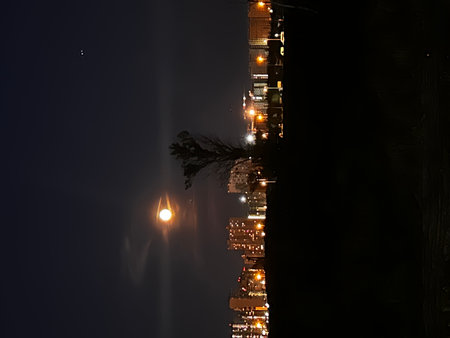 Night view of the city of SPB, Russia. Night scene. St. Petersburg, moonの写真素材