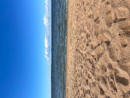 Beach on the Baltic Sea in St. Petersburg, Russia. Solnechnoe, St. Petersburg, Laskoviy beachの写真素材