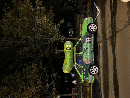 Green car on the street in St. Petersburg. Rick and Morthy, St. Petersburg, Rick and Mortyの写真素材