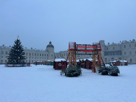 Gatchina, New Year's hustle and bustleの写真素材
