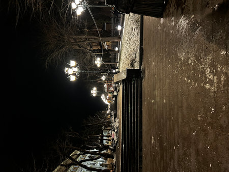 Nagano old town at night.の写真素材