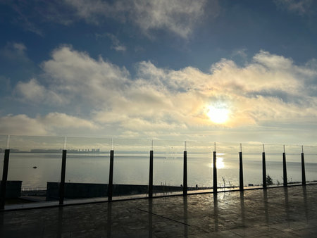 sunset on the sea, photo as a background, digital imageの写真素材
