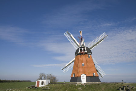 Old Windmill at the eastcoast of Jutland, Denmarkの写真素材