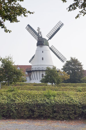 Old windmill. Shot from Soenderborg, Denmark
