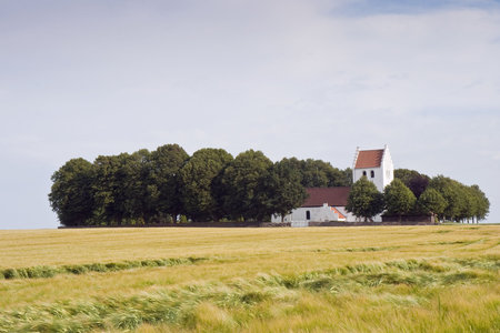 The church at Bjerager, Denmark. Can be used as backgroundの写真素材