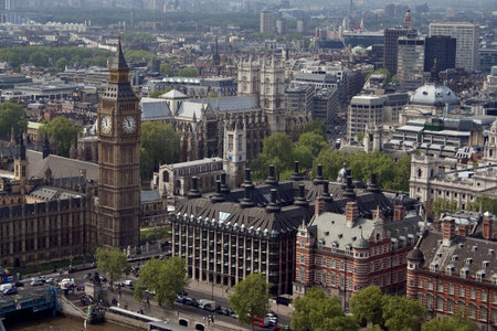 Aerial shot of the Parliament in London, Great Britainの写真素材