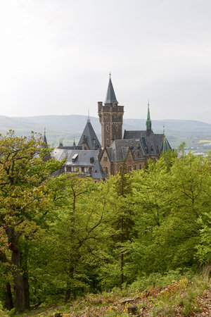 The castle at Wernigerode in the Harz, Germanyのeditorial素材