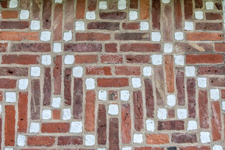 Closeup on a decorated brick wall. Shot from Stade in Northern Germanyの写真素材