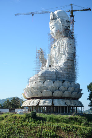 With strong faith Guanyin in Thailandの写真素材