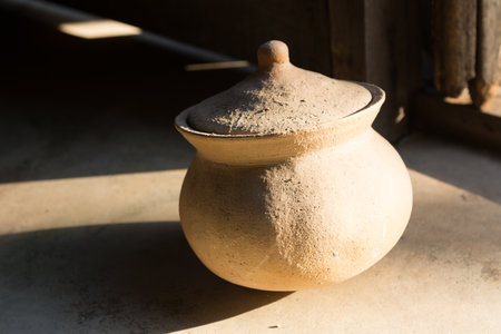 Thai clay pot for cooÃ Â¸Â² in a cooking roomの写真素材