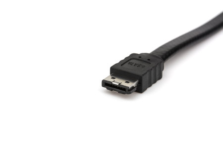 e sata cable for connect computer on white background
