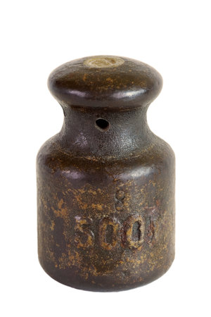 The old weight for scales on a white backgroundの写真素材