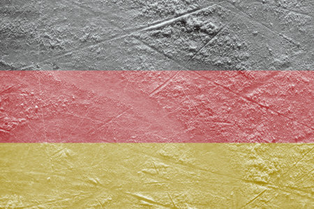 Image of the German flag on a hockey rink  Texture, backgroundの写真素材