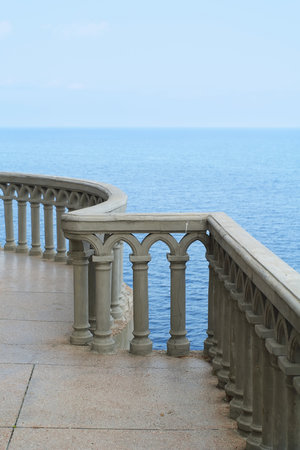 Old balcony with sea views  Architecture, element の写真素材