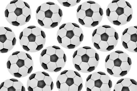 Plasticine soccer balls on white background  Texture, background の写真素材