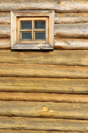 Window and a fragment of a wall of an old house. Texture, backgroundの写真素材