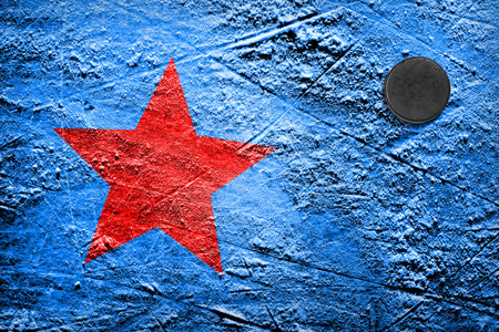 Fragment of a conceptual sports background and accessory, hockey seasonの写真素材