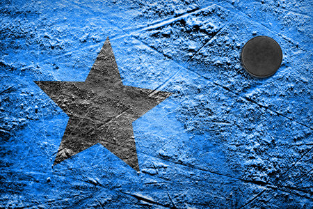 Fragment of a conceptual sports background and accessory, hockey seasonの写真素材