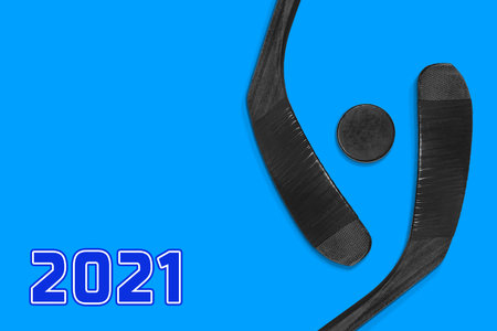Conceptual sports background and accessories close up, hockey season