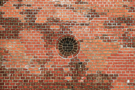 Brick fragment of the wall of an old building. Architecture, exterior, backgroundの写真素材