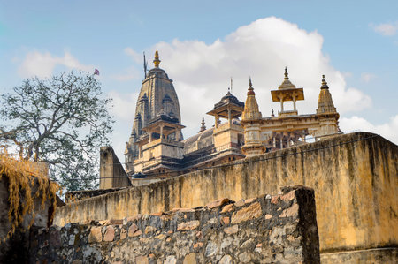 Hindu Temple At Amber Fort In Jaipur, Indiaの写真素材