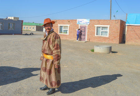 During Naadam Festivals, Mongolians choose to dress in more Traditional Clothing. These Nomads are entrenched in their Mongolian culture.のeditorial素材