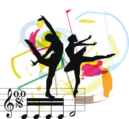 Dancing. Vector illustrationのイラスト素材