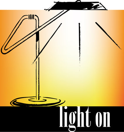 Drawing of an office lamp. Vector illustrationのイラスト素材