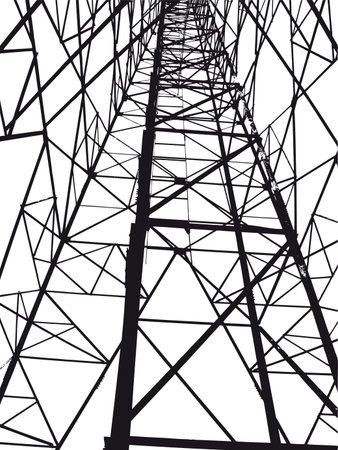 Abstract Electrical tower illustrationのイラスト素材