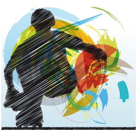 Abstract sketch of skaterのイラスト素材