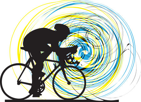 Abstract sketch of bikerのイラスト素材